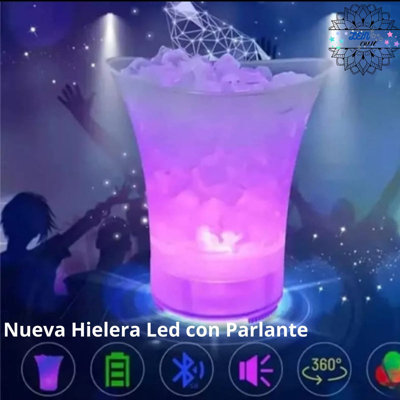 Nueva Hielera Led con Parlante- Conexión Bluetooth – ¡La estrella de tus fiestas!