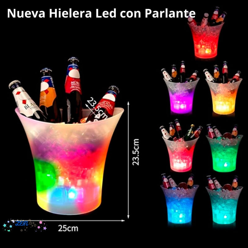 Nueva Hielera Led con Parlante- Conexión Bluetooth – ¡La estrella de tus fiestas!