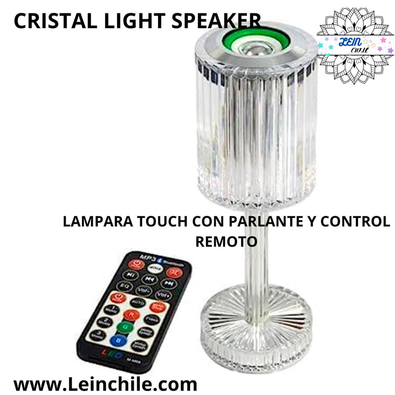 CRISTAL LIGHT SPEAKER™ : Lámpara de Pedestal Touch  con Parlante y Control Remoto.