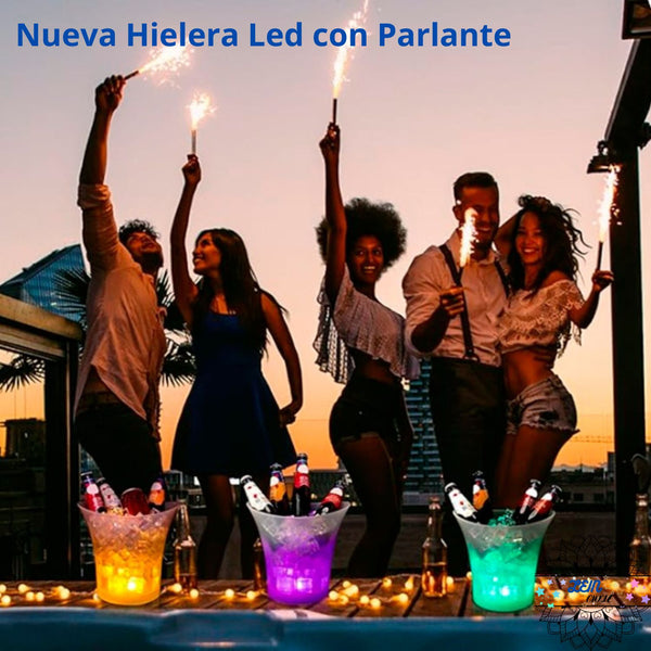 Nueva Hielera Led con Parlante- Conexión Bluetooth – ¡La estrella de tus fiestas!