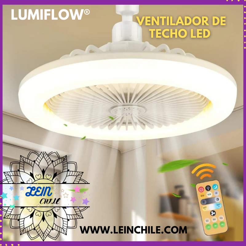 LUMIFLOW®, Ventilador de techo con luz led y control remoto