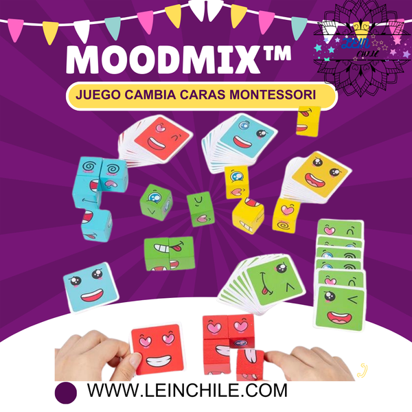 MoodMix™: Juego Cubos/ cambia caras con campana Montessori