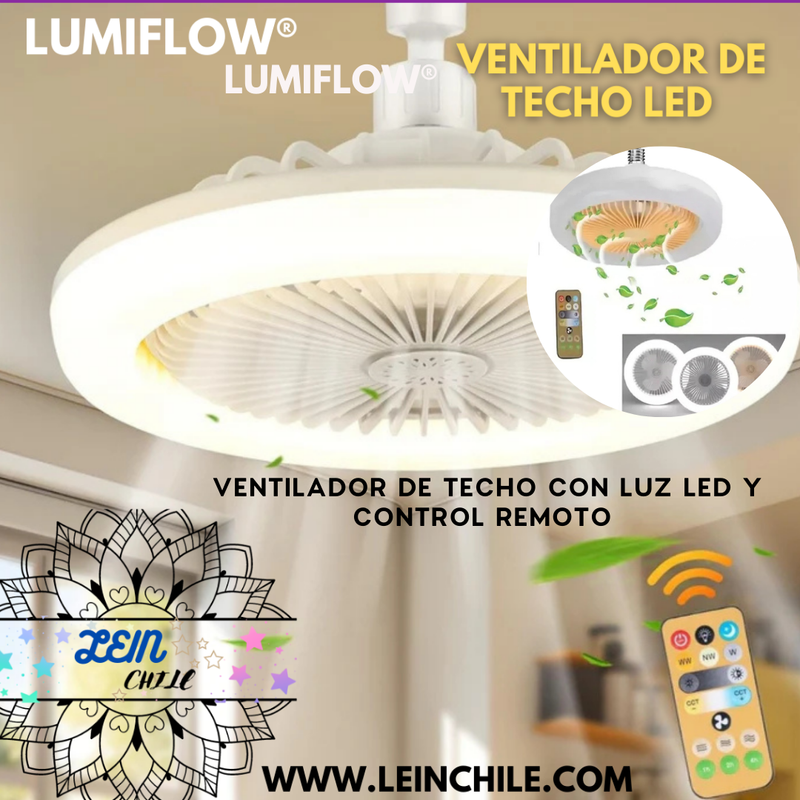 LUMIFLOW®, Ventilador de techo con luz led y control remoto