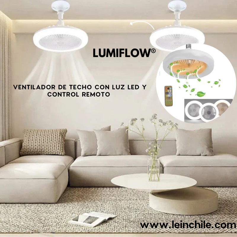 LUMIFLOW®, Ventilador de techo con luz led y control remoto